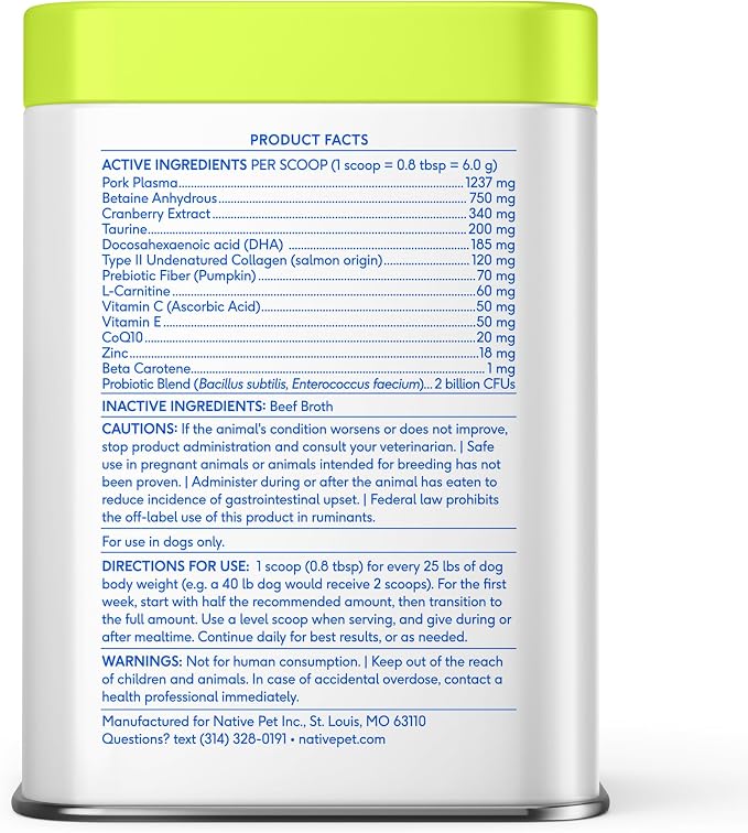 Native Pet Senior Daily Dog Vitamins & Supplements – 12-in-1 Dog Multivitamin Powder for Senior Dogs – Supports Mobility, Cognition, Digestion, Immune Health & More – 30 Scoops