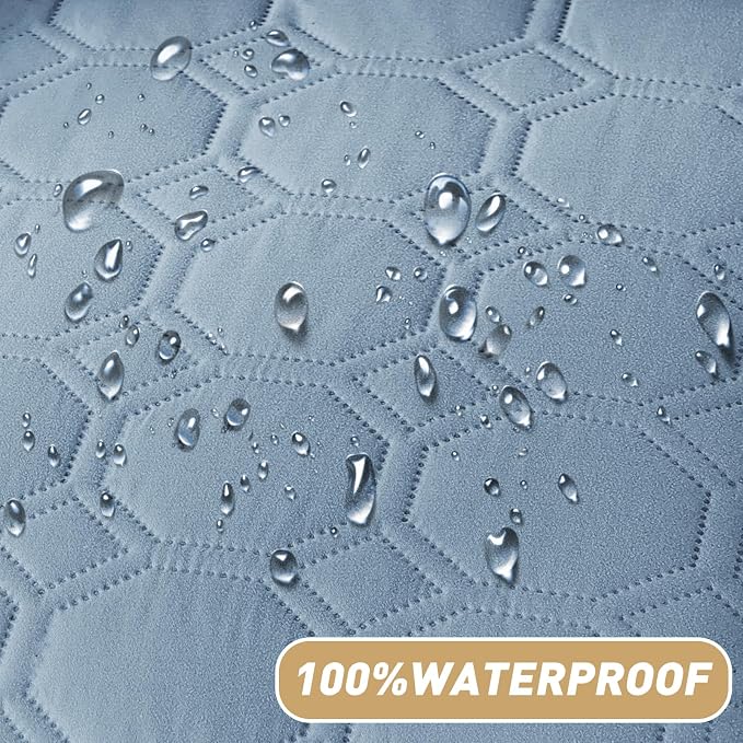 ZNSAYOTX Ultimate Cozy Blankets (52"x82") 100% Waterproof Bed Mat Blanket for Dog Pets, Couch Sofa Protector with Non-Slip Back Washable Durable, Pee Scratch Proof Easy to Clean (Grey Blue)