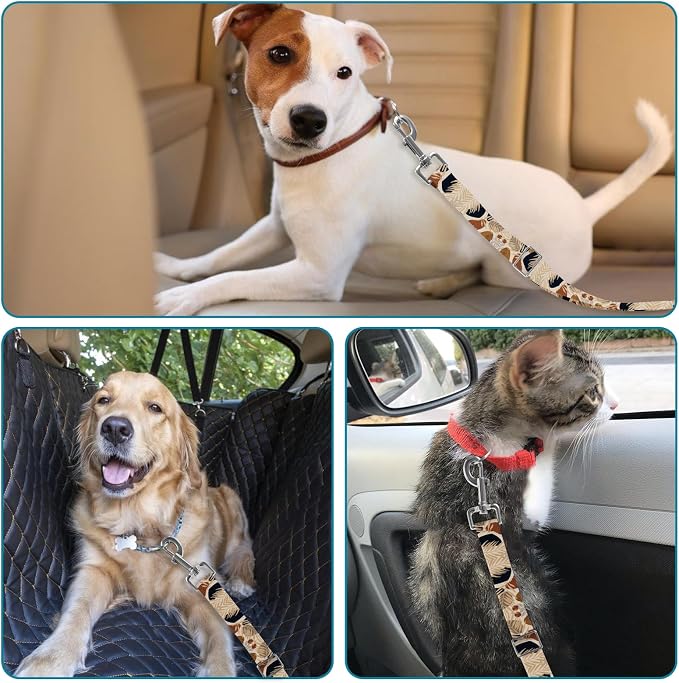 Adjustable pet cat and Dog car seat Belt,The Lanyard is Flexible and Adjustable from 20 to 33 inches (Foliage)
