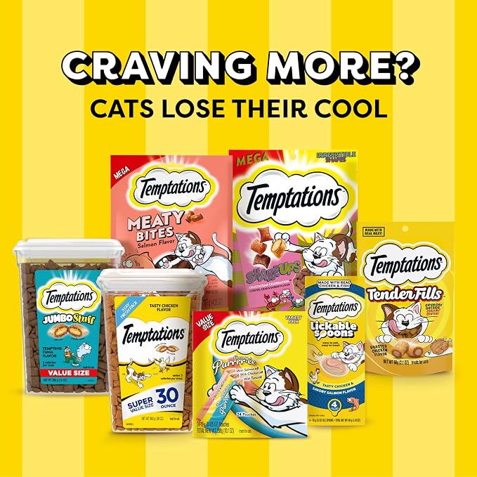 Temptations Cat Treats, Classic Crunchy and Soft Cat Treats, Creamy Dairy Flavor, 16 oz. Tub