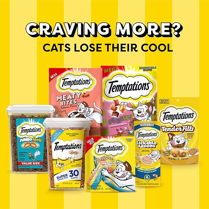 Temptations Classic Crunchy and Soft Cat Treats Creepy Catnip Blissful Catnip Flavor, 16 oz. Tub