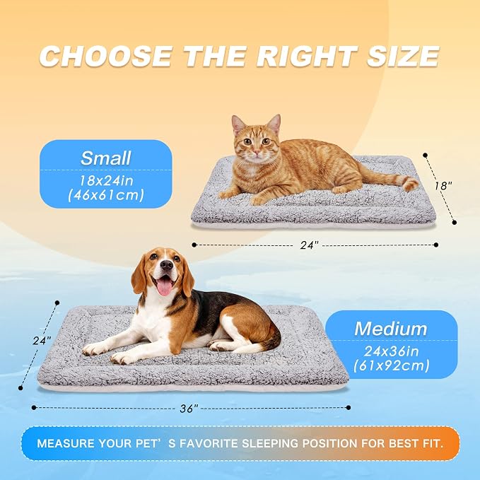 Cat Cooling Mat, Self Warming Cat Bed, Reversible Warm & Cooling Cat Bed, Winter Warm Cat Pad & Summer Cooling Cat Mat for Kittens & Small Dogs, Perfect for Crates, Beds & Sofas, Dark Brown, 18" x 24"