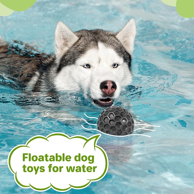 DISSKNIC Indestructible Squeaky Dog Balls Puppy Toys, Interactive Dog Toys for Small Dogs, Puppy Chew Toys for Teething and Relax, Dogs Chew Toy Balls Small Toys for Small Breed