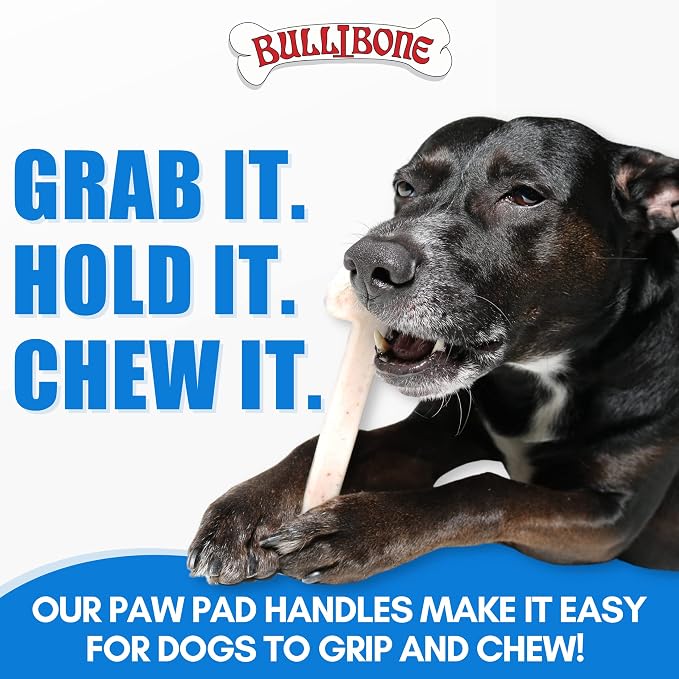 Bullibone Nylon Dog Chew Toy for Aggressive Chewers - Dental Hygiene Bone with Peanut Butter Flavor, Durable Tough Chew Toys for Extra Large Dogs, Indestructible Dog Bone - 3 Pack