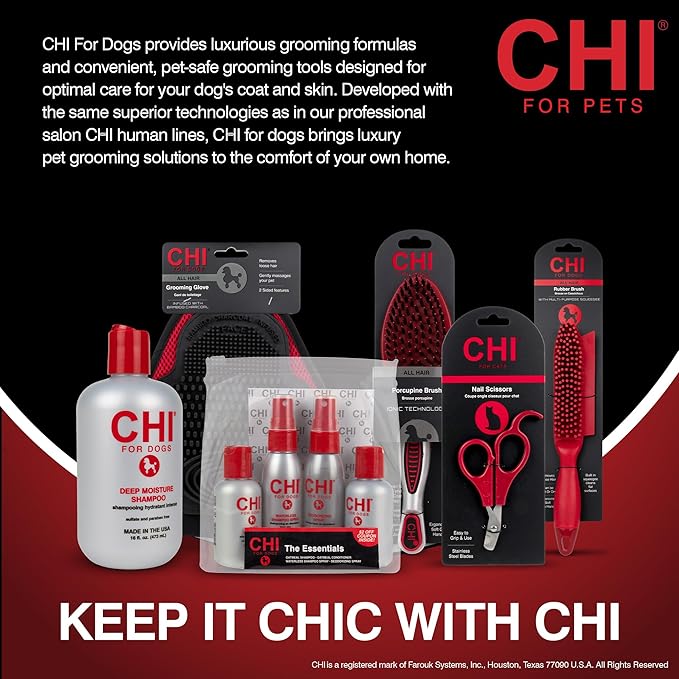 CHI for Dogs Shed Control Shampoo Anti-Shedding Formula Reduces Loose Hair Sulfate and Paraben Free pH Balanced Cruelty Free All Coat Types 16 FL OZ USA for Dogs Puppies and All Breeds Grooming