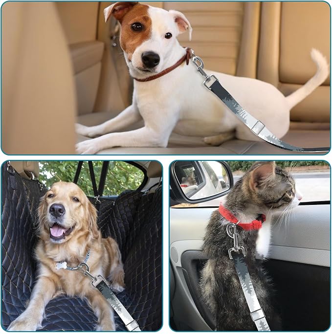 Adjustable pet cat and Dog car seat Belt,The Lanyard is Flexible and Adjustable from 20 to 33 inches (deforestation)