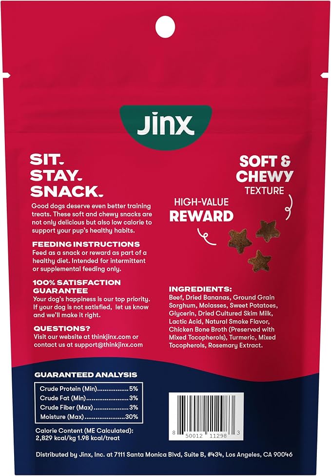 Jinx Beef Dog Training Treats - Healthy All-Natural Mini Bite-Sized Dog Treats for Training with Grass-Fed Beef - Pet Products for All Dogs (Puppies, Adults & Seniors) - 4oz