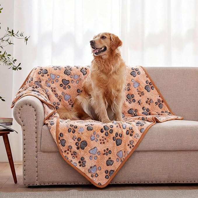 Dog Blankets for Medium Dogs, Cat, Premium Soft Dog Blankets for Small Dog Washable, Puppy Blanket Dogs Essentials for Puppies (1, Brown, 41" x 30")