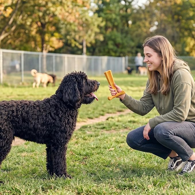 SPOT Bam-Bones Plus T Bone - Bamboo Fiber & Nylon, Durable Long Lasting Dog Chew for Aggressive Chewers – Toy for Dogs & Puppies Under 90lbs, Non-Splintering, 7in, Allergen Free Peanut Butter Flavor