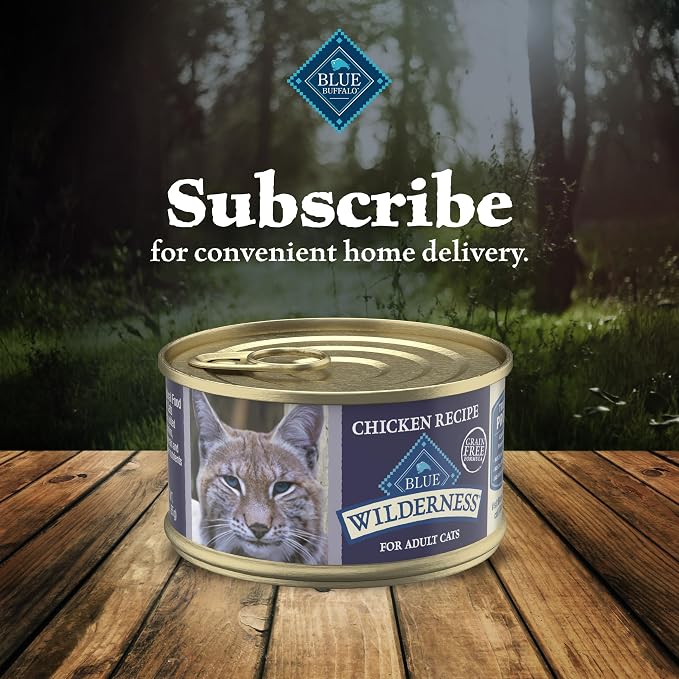 Blue Buffalo Wilderness High-Protein, Grain-Free Natural Wet Food for Adult Cats, Chicken Paté, 3-oz, 24-Pack