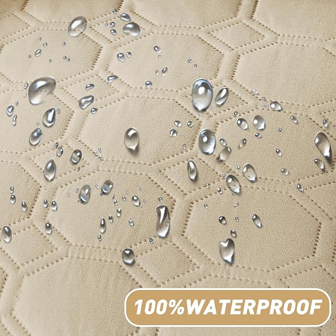 ZNSAYOTX Ultimate Cozy Blankets (30"x53") 100% Waterproof Sofa Mat Blanket for Dog Pets, Bed Couch Protector with Non-Slip Back Washable Durable, Pee Scratch Proof Easy to Clean (Khaki)