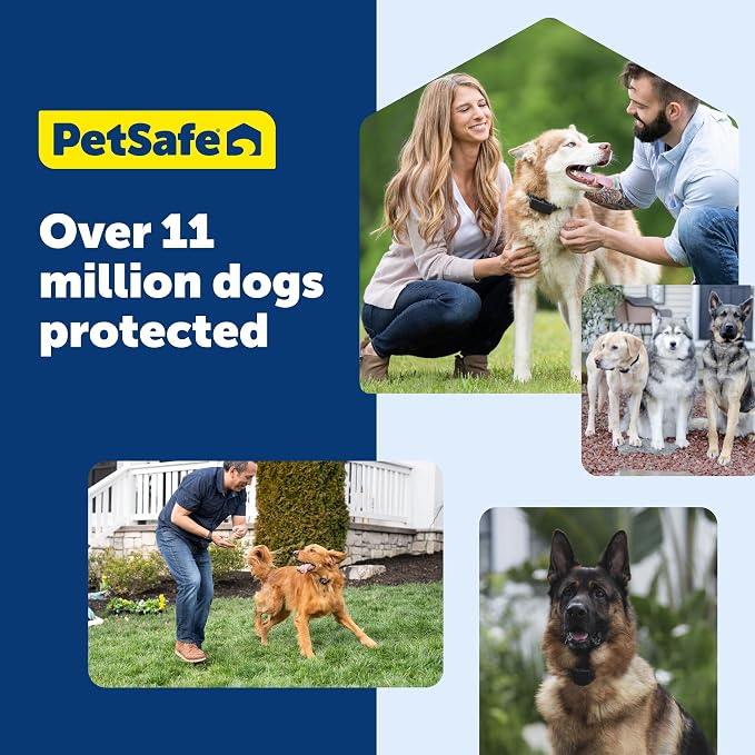 PetSafe Stay & Play Wireless Fence with Replaceable Battery Collar No Wire to Bury Covers 3/4-Acre Yard for Dogs 5 lbs and Up Portable Design from the Parent Company of Invisible Fence Brand