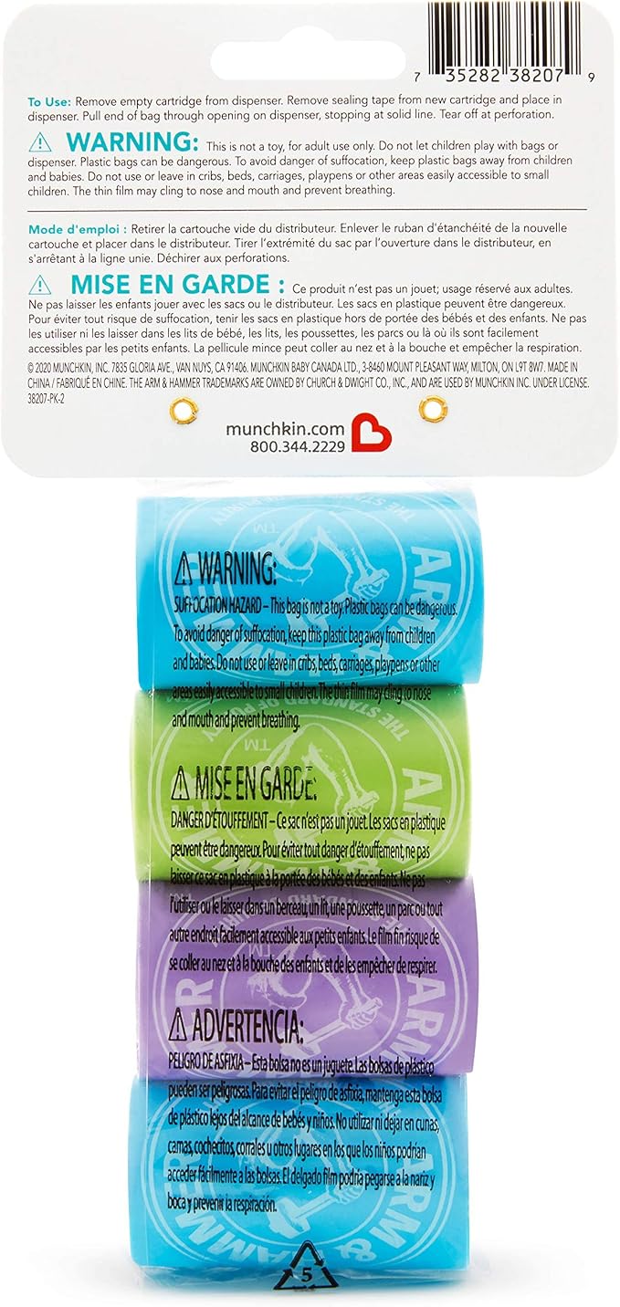Munchkin® Arm & Hammer Diaper Bag Refills, 4 Pack, 48 Bags