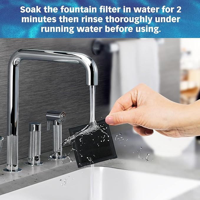 PETSTANDARD Replacement Filter Compatible with PetSafe® Fountain Aqua Cube®, Aqua Falls® and Current Pet Water Fountain, Pack of 12