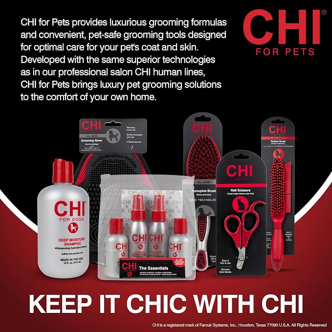 CHI for Dogs Deep Moisture Shampoo pH Balanced Hydrating Dog Shampoo Dry Skin Ionic Technology Soft Shiny Coat 16 FL OZ Made USA