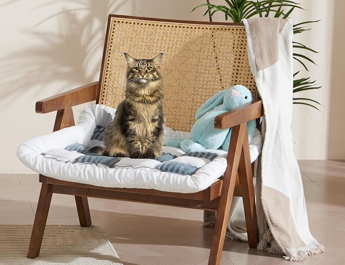 Couch Cushion Cover for dogs Sofa Cover Washable Pet Love Seat Couch Covers for Sofa Slipcovers Couch Protector Blanket for Dogs Sofa Cushion Covers for Pets Washable Pad Blue Grey 70x70cm/27.6x27.6in