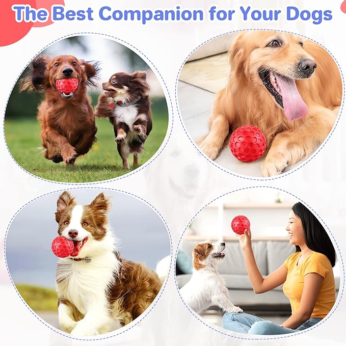 DISSKNIC Indestructible Squeaky Dog Balls Puppy Toys, Interactive Dog Toys for Small Dogs, Puppy Chew Toys for Teething and Relax, Dog Chew Toy Balls Small Dog Toys for Small Breed, Outdoor Dog Toys