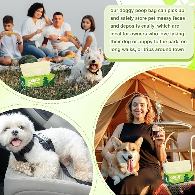 Harloon 6000 Counts Dog Poop Waste Bags Bulk, 30 Rolls Pet Waste Bags, Extra Thick Strong Leak Proof, for Walking, Travel, Park, Puppy Cleanup,Universal Doggy Rolls Waste-Box(Green,12 x 8 Inches)