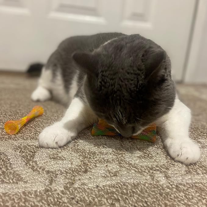 SPOT Kitty Fun Tubes Cat Toy with Catnip Inside | Bouncy Interactive Mesh Toy for Cats and Kittens to Bite, Swat and Chase | 3 Pieces