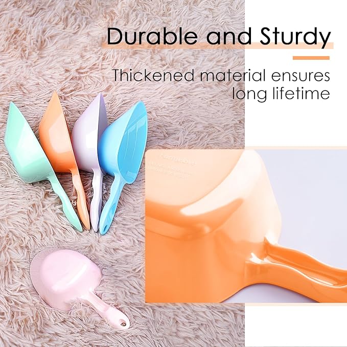 Melamine Pet Food Measuring Scoop, 1 Cup 1/2 Cup 1/4 Cup with Clear Measurement Lines for Dog, Cat, Bird, and Rabbit, Durable, Ergonomic Handle, Dishwasher safe-Orange & Baby Blue