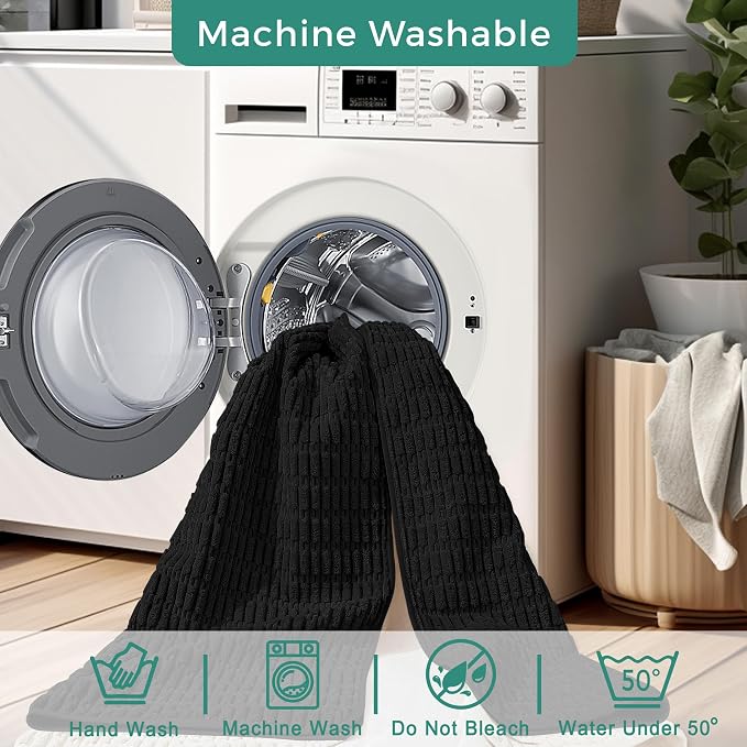 Foxdecor Couch Arm Covers Sofa Armrest Cover, Arm Chair Covers Set of 2, Non-Slip Arm Rest Cover for Sofa, Armchair Slipcovers Couch Protector. (Black 24x28 inch)
