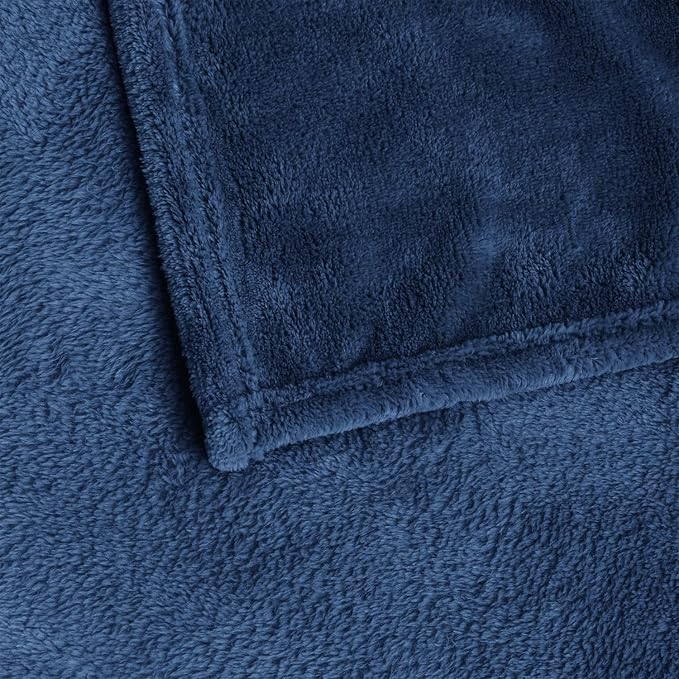 BEDELITE Fleece Blanket Navy Blue Throw Blanket for Couch & Bed, Luxury Plush Cozy Fuzzy Blanket 50" x 70", Super Soft Warm Lightweight Fall Throw Blanket for Travel Camping