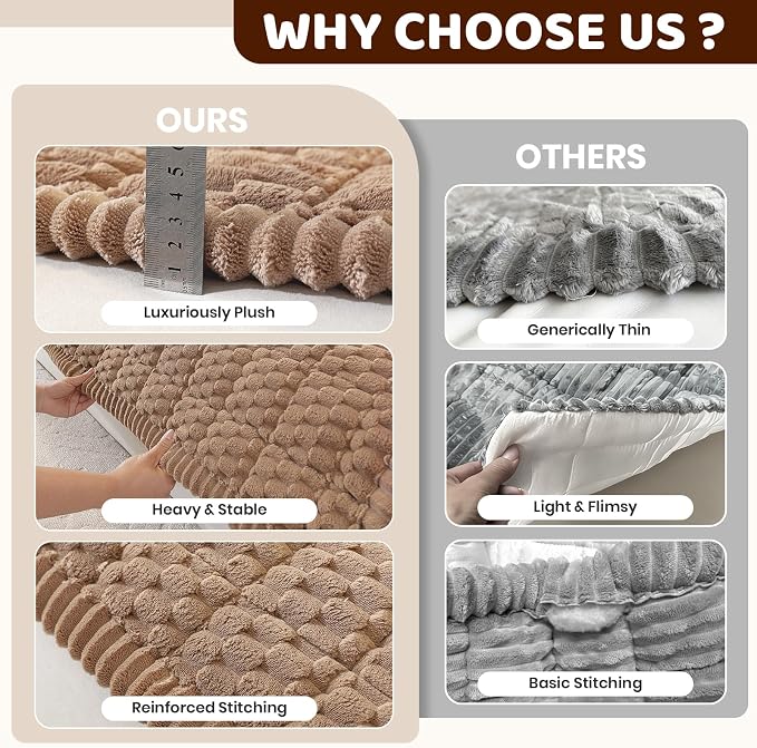 Royhom Couch Cover for Dogs Washable, Soft Thick Pet Couch Covers for Sofa, Pawcart Couch Protector Pet Friendly, Furniture Covers Dog Mat for Couches and Sofas (Brown, 27.6 x 59 Inch)