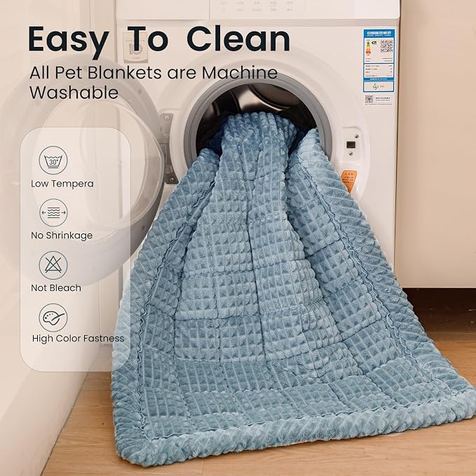 Couch Cover for Dogs Washable, Non-Slip Pet Couch Covers for Sofa, Fuzzy Dog Couch Cover Blanket, Thick, Soft, Plush Couch Cushion Covers for Sofa Protector (Blue Gray, 27.6" x 27.6"/70 x 70cm)