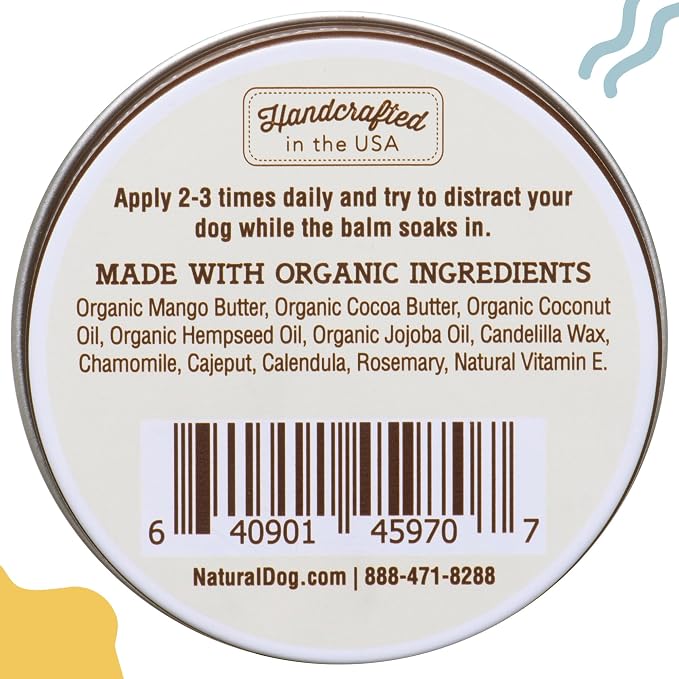 Natural Dog Company Paw Soother Dog Paw Balm – Moisturizes Dry Cracked Paws After Walks, Hot Pavement, Beach Sand, Hiking & Outdoor Play with Coconut Oil & Calendula, Daily Paw Care, 4 oz Tin