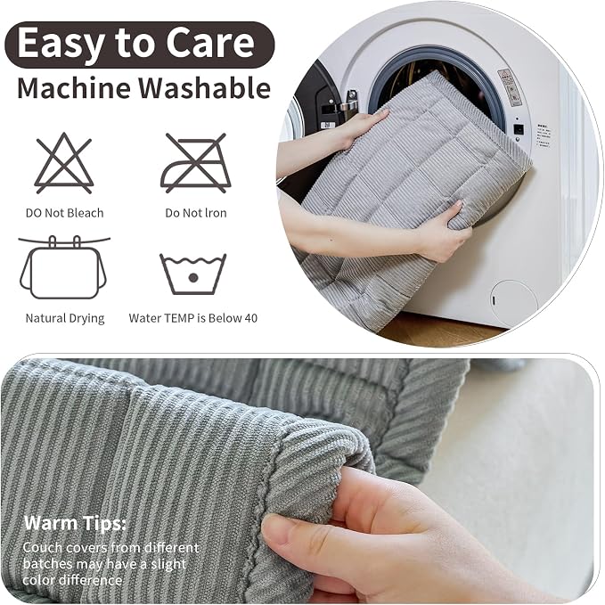 Couch Covers for Dogs Washable, Non Slip Couch Covers for Loveseat Sofa Pet Friendly, Soft Fuzzy Sofa Covers for Pet, Dog Couch Cover Furniture Protector(1PC,Light Grey,27.6"x94.5")