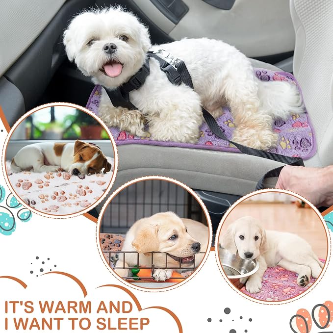 Reginary 4 Pcs Waterproof Guinea Pig Blankets Washable Small Animal Fleece Bedding Absorbent Guinea Pig Cage Liners Reusable Training Pee Pad Pet Sleep Mat for Hamster(Paw Print,35 x 24 Inch)