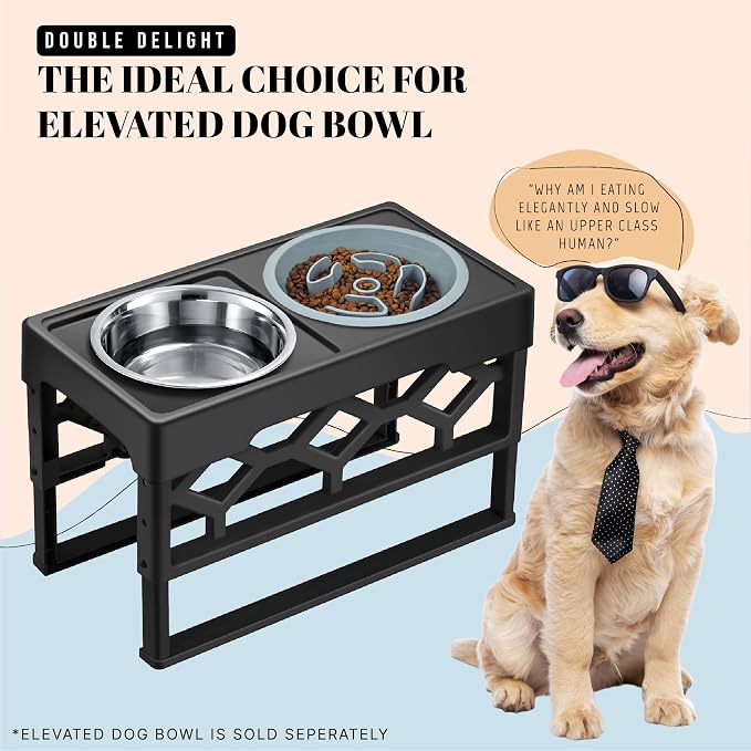 AVERYDAY Slow Feeder Dog Bowls for Medium Breeds Fits Raised Feeding Station, Puzzle Dog Food Bowls to Slow Down Eating, Dogs Feeding Bowl with Non-Slip, Slows Feeder Pet Bowl for Wet and Dry Food