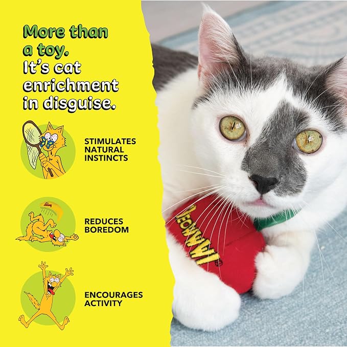 Yeowww! Catnip Apple Cat Toy - 4 in toy for cats with Crinkly Leaf, 100% Stuffed with Premium Organically Grown Catnip, Made in USA