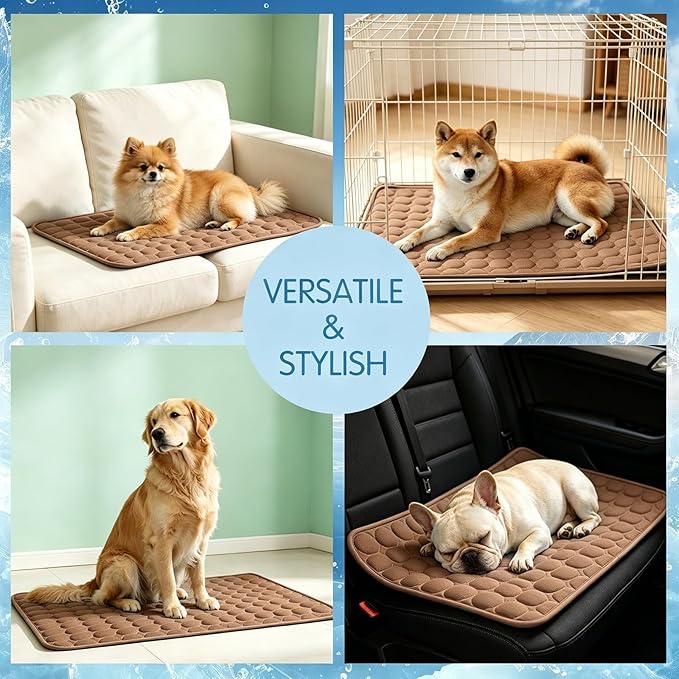 Cooling Mat for Dogs & Cats, Q-Max>0.4 Washable Cooling Pad for Small, Medium, Large & XL Pets, Portable Non-Slip Indoor & Outdoor Cooling Dog Bed Mat for Floor, Sofa, Car Seat, Crate, Kennel