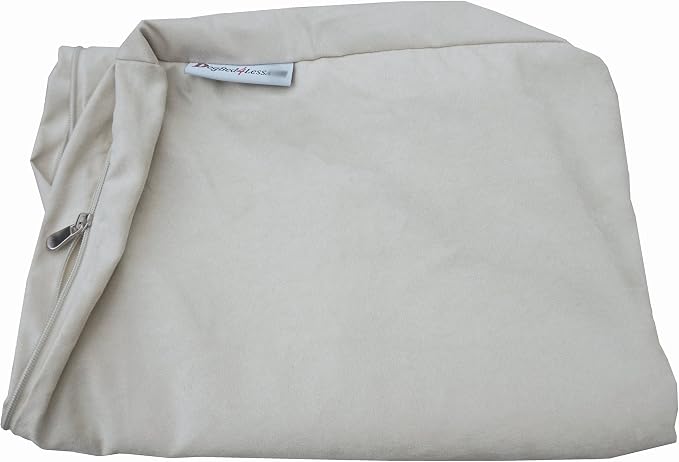 Dogbed4less XL Orthopedic Gel Infused Cooling Memory Foam Dog Bed for Medium to Large Pet and Strong Waterproof Liner, Durable Washable Mirco-Suede Khaki External Cover, 47X29X4 Inches