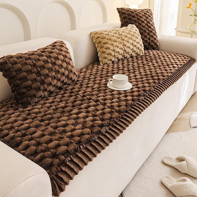 Mivnue Pet Couch Cover Dogs Washable Sofa Protector Non Slip Fuzzy Couch Pads Pet Friendly Dog Mat for Couches and Sofas