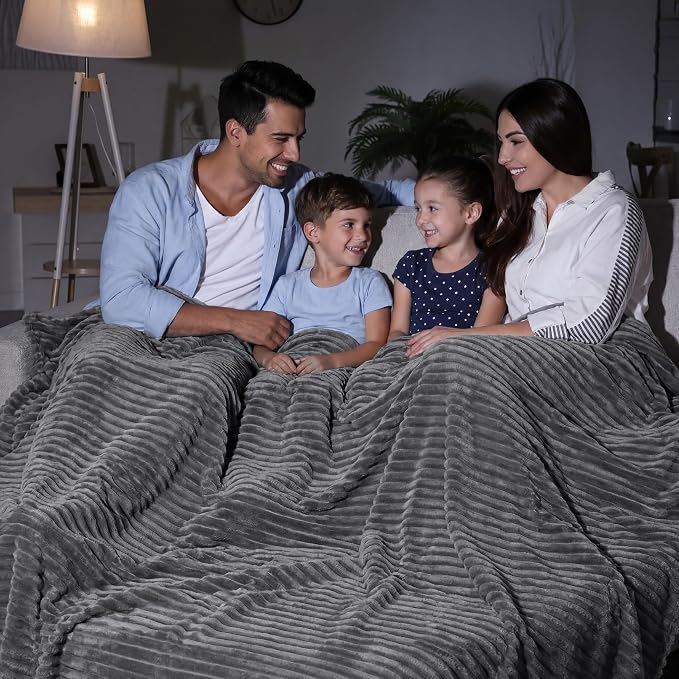 Bedsure GentleSoft Large Fleece Blanket for Bed - Cozy Soft Throw Blankets for Women, Cute Large Throws for Girls, Frost Gray, 120x120 Inches