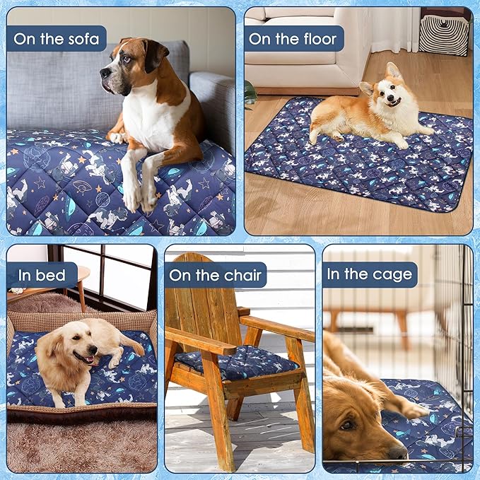 Premium Cooling Mat for Large Dogs - Washable Dog Cooling Throw Blanket,Durable Self Cool Pet Mat for Cat, Soft Summer Blanket for Hot Weather, 60''x80''