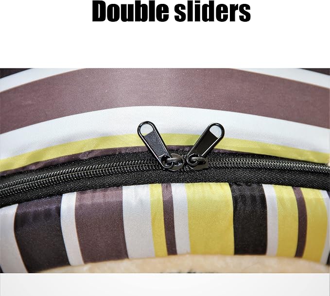 Cat Bed or Dog Bed,2 Ways to Use,Indoor Pet House with Fluffy Mat,Removable and Washable Cover,Splash-Proof House and Non-Slip Bottom,for Cats and Small Dogs(S Vertical Stripes)