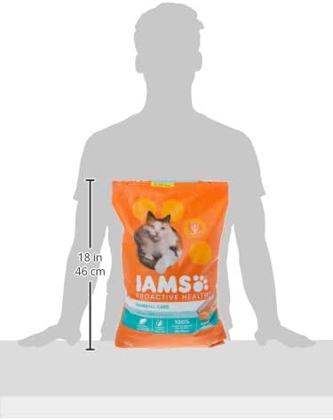 IAMS Proactive Health Dry Cat Food Hairball Care, Adult Cat Food, with Real Chicken and Salmon, 16 lb. Bag