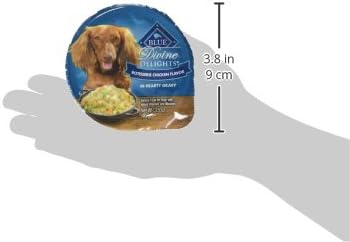Blue Buffalo Delights Rotisserie Chicken Flavor Natural Grain Free Wet Dog Food for Small Breed Dogs in Hearty Gravy with Natural Ingredients, Vitamins & Minerals, 3.5-oz. Each (12 Cups)