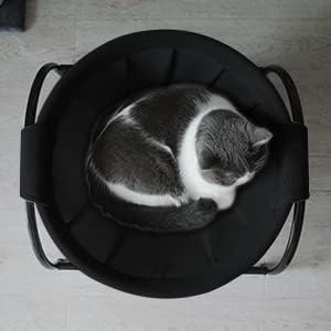 JUNSPOW Cat Bed Dedicated Replacement Net Cover Soft Durable Breathability (Black)