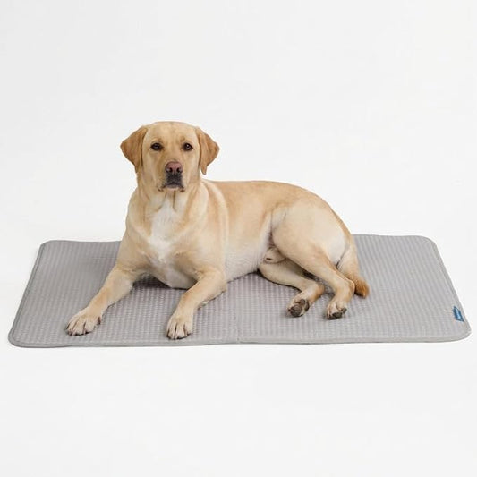 Spark Paws Cooling Mat for Dogs - Self Cooling Dog Mat & Pet Cooling Pad for Large, Medium & Small Dogs - Non-Toxic, Non-Gel Washable Cooling Bed - Waffle Grey - Size XXL