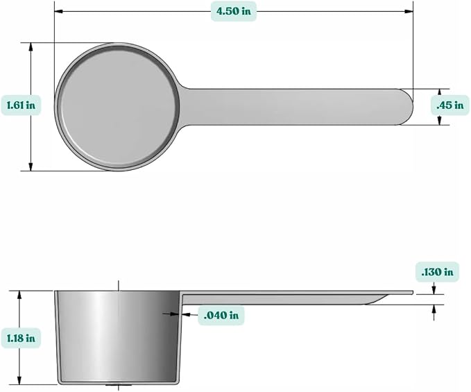 32 mL (32 CC | 1.08 Oz.) Long Handle Plastic Measuring Spoon for Coffee, Protein Powder, Pet Food, Spices, Grains, Dry Goods – Food-Grade BPA-Free (Pack of 1)