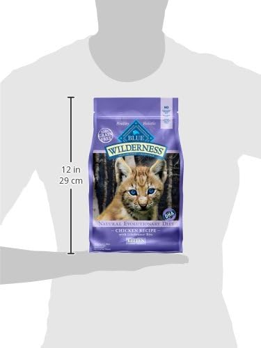 Blue Buffalo Wilderness Natural Kitten Dry Cat Food, with DHA and ARA to Support Brain and Eye Development, High-Protein and Grain-Free Diet, Chicken, 2-lb Bag