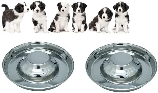 Royal sapphire Stainless Steel Puppy Bowl,Puppy Food Bowl,Puppy Bowl for Small Dogs,11.4'',Puppy Saucer,Puppy Supplies,Puppy Feeder,Puppy Feeding Bowls for Litters (Three Piece)