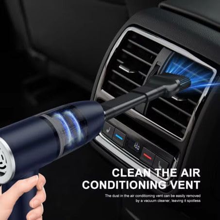 Cordless Handheld Car Vacuum Cleaner, Portable Rechargeable Mini Vacuum & Air Duster, HEPA Filter, USB-C Charging, Lightweight Cleaner for Car Interior, Keyboard, Desk, Sofa, Pet Hair, Black