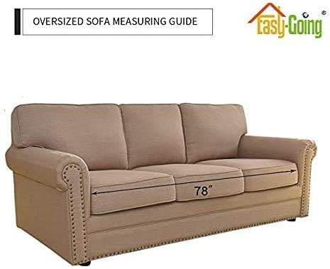 Easy-Going Reversible Oversized Couch Cover for 3 Cushion Couch Sofa Cover for Dogs Water Resistant Furniture Protector Cover with Foam Sticks for Pet (Oversized Sofa, Beige/Beige)