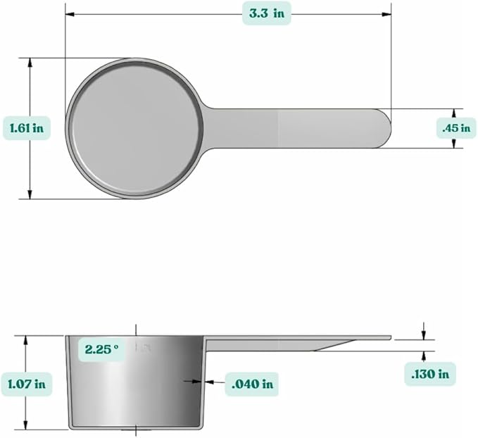 2 Tablespoon (1 Oz. | 6 Tsp | 29.6 mL) Short Handle Plastic Measuring Spoon for Coffee, Protein Powder, Spices, Grains, Dry Goods – Food-Grade BPA-Free (Pack of 5)