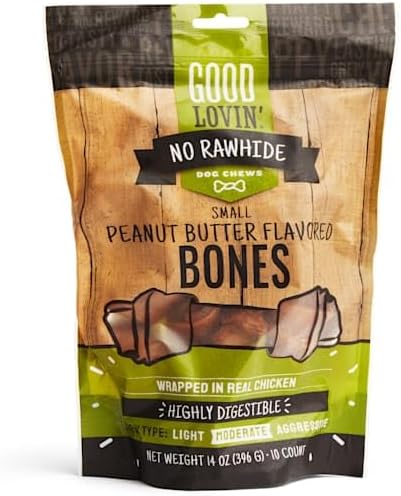 Good Lovin' by Petco No Rawhide Small Peanut Butter Flavored Dog Bones 14 oz. Count of 10